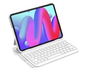 Inateck Étui Clavier iPad 10e/11e gén., Clavier Ultraléger avec Porte-Stylet pour iPad 11e (2025 11" A16)/10e (2022 10.9"), Air 11" M3/M2 (2025/2024), Air 5/4, Pro 11 4/3/2/1, AirTap Blanc