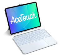 Inateck Étui de clavier compatible avec iPad Air 13" (2025/2024), clavier pour iPad Pro 12,9" 6/5/4/3 génération, 6", grand trackpad, amovible, QWERTZ, rétroéclairé 7 couleurs, avec porte-stylo