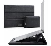 Inateck Housse 13 Pouces Compatible avec 13 MacBook Air M3/A3113 M2/M12025-2018, 13 MacBook Pro M2/M1 2022-2016, 12.3 Surface Pro 11/10/9/X/8/7/6/5/4/3, Sac d'Accessoires Inclus, Noir Gris