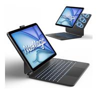 Inateck Housse de clavier magnétique pour iPad Air 13'' M4/M3/M2, iPad Pro 12,9'', trackpad, écran LED, rétroéclairage, AZERTY