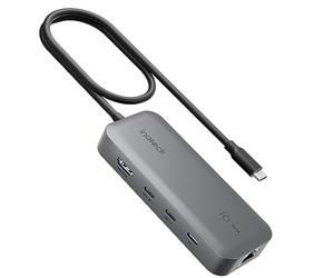 Inateck Hub USB C 10 en 1, Adaptateur USB 3.2 C Double Moniteur ver HDMI 4K, USB C 4K Vidéo+Données, 100W PD, 2*10Gbps USB C, 2*USB3.0 A, RJ45, Lecteur de SD/TF, Câble 50cm, Pour Windows, Linux, MacOS