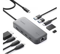 Inateck Hub USB C 10 en 1, Adaptateur USB 3.2, HDMI 4K, 100W PD, 2*10Gbps USB C, 2*USB3.0 A, RJ45, Lecteur de SD-TF, Câble 50cm