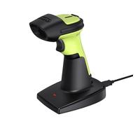 Inateck Lecteur Code Barre sans Fil 2D avec Base de Chargement, Douchette Code Barre Bluetooth, Scanner Code Barre QR Code, avec APP et SDK, BCST-72, Vert