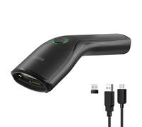 Inateck Lecteur Code Barre sans Fil 2D avec Écran, Douchette Code Barre avec Batterie Remplaçable, 1D 2D QR Code Scanette, 3 en 1 Compatible avec Bluetooth et 2,4 GHz sans Fil et Filaire USB