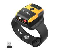 Inateck Lecteur Code Barre sans Fil, Montre-Bracelet, 1D/2D/QR, USB-C Jaune | Ultra-léger, commande vocale, Bluetooth, sans fil 2,4 GHz inclus, compatible Windows/Android/iOS, pour la gestion des stocks