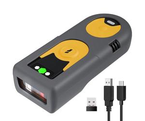 Inateck Lecteur Code Barre sans Fil QR 2D 1D, Douchette Code Barre Portable avec Bluetooth, 2.4Ghz et USB, Scanner sur Écran, Batterie Longue durée, pour PC Tablette Phone Android iOS, BCST-42 Jaune