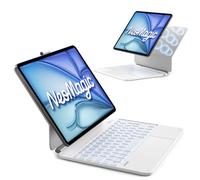 Inateck NeoMagic KB903 Étui clavier magnétique pour iPad Air 13" M4/M3/M2 (2026/2025/2024), iPad Pro 12,9", grand trackpad, affichage LED, rétroéclairage 7 couleurs, QWERTZ, avec porte-stylo