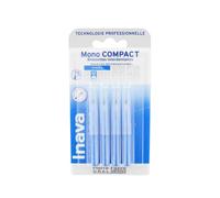 Inava Brossettes Mono Compact 0,8 mm Espaces étroits Bleu 4 unités