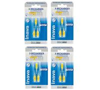 Inava Brossettes 3 Recharges (étroit) 1 mm Jaune lot de 4 x 3 = 12 recharges