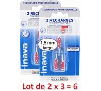 Inava Brossettes 3 Recharges Trio Compact 1,5 mm rouge lot de 2 x 3 = 6 recharges