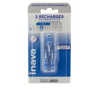 Inava Brossettes Trio Compac – Étroites 0,8 mm Bleu – 3 recharges