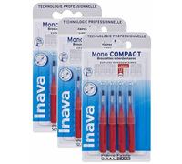 Inava Brossettes MONO COMPACT Rouges 1,5 mm ISO4 – Boîte de 4 – Lot de 3 boîtes