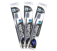 Inava TOTAL BLACK Brosse à Dents au Charbon Végetal+ DentolFil Black - Lot de 3 Brosses