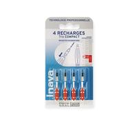 Inava TrioCompact Recharge Rouge (ISO 4) Brossettes interdentaires Pack de 4
