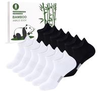 inaWarm Lot de 6 paires de chaussettes de sport respirantes en bambou pour femme, chaussettes de running basses avec coffret cadeau Noir et blanc 6-8