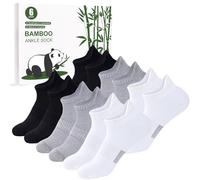 inaWarm Lot de 6 paires de chaussettes de sport respirantes en bambou pour femme, chaussettes de running basses avec coffret cadeau Noir, blanc et gris 9-11