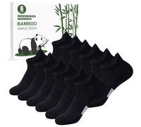 inaWarm Lot de 6 paires de chaussettes de sport respirantes en bambou pour femme, chaussettes de running basses avec coffret cadeau Noirs 6-8