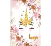 Inaya: Notes - Journal intime personnalisé avec prénom pour les filles |120 pages | Thème Licorne
