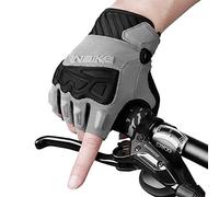 INBIKE Gants de Cyclisme Demi-Doigts pour Velo VTT BMX Rembourrés Anti-Choc Respirant pour Homme et Femme 5mm Gel Couche Tampon Eponge Gris S