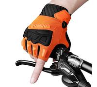 INBIKE Gants de Cyclisme Demi-Doigts pour Velo VTT BMX Rembourrés Anti-Choc Respirant pour Homme et Femme 5mm Gel Couche Tampon Eponge Orange S
