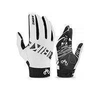 INBIKE Gants MTB Gants complets Anti-dérapants Antichocs pour Moto Cross VTT Velo de Montagne Route BMX écran Tactile Outdoors Sports Respirant Confort(Blanc,M)