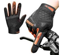 INBIKE Gants Vélo Super Extensible Gants VTT Respirant Imperméable, Gants à Écran Tactile Plein Doigt Antidérapant Idéal pour Vélo Exercice Sport Running Ski Snowboard Moto Orange,XL(MC020)