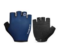INBIKE Gants Velo VTT Cyclisme Homme et Femme pour Cycliste Été Moto Cross BMX Trotinette Electrique Rembourrés 3mm Gel Anti-Choc Respirant Bleu Marine M