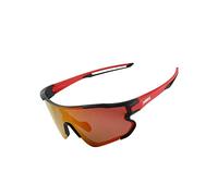 INBIKE Lunette Velo Homme Femme de Soleil pour VTT Cyclisme Polarisée Accessoire Vitesse Course Sport Route Pit Viper Running de Plein Air Protection Verres Léger Noir-Rouge