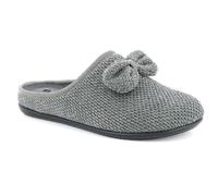 inblu Chaussons d'hiver avec nœud pour femme avec semelle amovible, 35/41 pantoufles, femme, gris, 37 EU