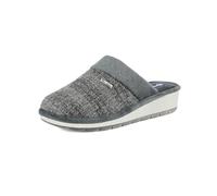 inblu Chaussons d'hiver pour femme en tissu gris, compensés bas, GY24
