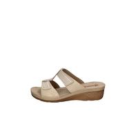 inblu Chaussons femme avec double fermeture à déchirure, semelle intérieure en cuir véritable sandales pour femme, Platine, 40 EU