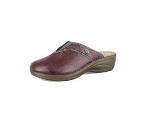 inblu | Chaussons pour femme effet cuir avec élastique et bandeau animal, semelle anatomique en cuir, bordeaux, 39 EU