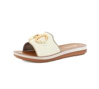 inblu Femme Ciabatte Donna Con Bordo Cucito A Vista E Morsetto Dorato Mule, Glace, 39 EU