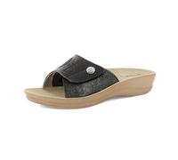 inblu Femme Ciabatte Donna Con Chiusura A Strappo E Inserto Elastico, Plantare Soffice E Anatomico Multiprise, Noir, 39 EU