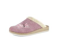 inblu Femme Pantofole Donna Con Applicazione Cane Fantasia Tartan, Plantare in Vera Pelle Imbottito Chausson, Rose, 38 EU