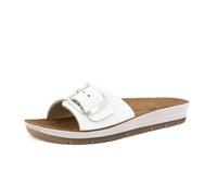 inblu Femme Sandales à Bande avec Maxi Boucle et Semelle en Cuir véritable, du 35 au 41 Glissante, Blanc, 37 EU