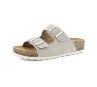 inblu Femme Sandales à Double Bande avec Strass et Boucles réglables, Semelle intérieure en Cuir véritable, du 35 au 41 Glissante, Glace, 37 EU