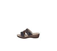 inblu Femme Sandales enroulables Double Bande et Strass Mule, Noir, 38 EU