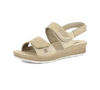 inblu Femme Sandali Donna Con Tripla Chiusura A Strappo Regolabile E Strass, Plantare in Vera Pelle Sandale Glissante, Sable, 38 EU