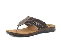 inblu Homme Ciabatte Infradito Uomo Ecopelle Con Plantare in Vera Pelle Imbottito Mule, Marron foncé, 42 EU