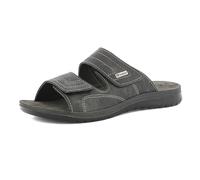 inblu Homme Ciabatte Uomo A Doppia Fascia Con Chiusura A Strappo, Plantare in Vera Pelle Mule, Noir, 44 EU