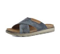 inblu Homme Ciabatte Uomo Ecopelle A Fasce Incrociate Con Plantare in Vera Pelle Sandales à Bande, Bleu, 42 EU