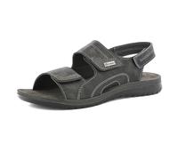 inblu Homme Sandali Uomo Con Tripla Regolazione A Strappo, Plantare in Vera Pelle Mule, Noir, 40 EU