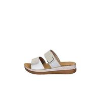 inblu Sandales à double bande, détails métallisés, semelle intérieure en cuir véritable sandales pour femme, Glace, 39 EU