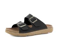 inblu Sandales à Double Bande pour Homme avec Boucles réglables, Semelle en Cuir, du 40 au 46 Glissante, Noir, 44 EU