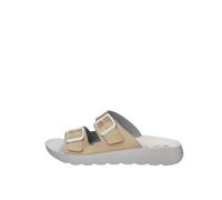 inblu Sandales à Double Boucle pour Femme Glissante, Platine, 39 EU