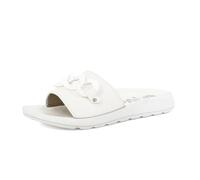 inblu Sandales de Plage pour Femme Blanches avec Bandeau et Maxi chaîne Changeante colorée, 35/41 Glissante, Blanc, 38 EU