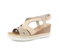 inblu Sandales Femme Pointues avec Patte et Strass, Sangle réglable et Semelle intérieure rembourrée, du 35 au 41, Platine, 39 EU