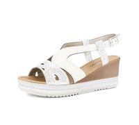 inblu Sandales Femme Pointues avec Patte et Strass, Sangle réglable et Semelle intérieure rembourrée, du 35 au 41, Blanc, 40 EU