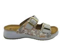 inblu Sandales plates pour femme avec fermeture à boucles SD000001, blanc, 37 EU